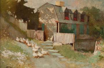 James Hogarth Dennis "The Return of the Flock" (1839-1914) 