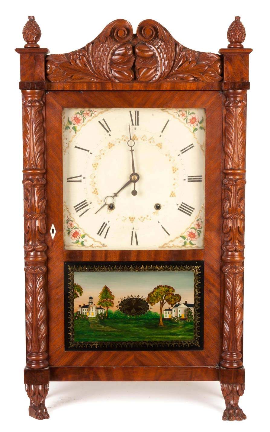 Eli Terry & Sons Carved Column Shelf Clock | Cottone Auctions