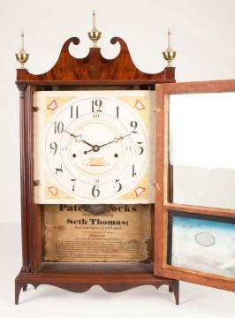 Seth Thomas Off Center Pillar & Scroll Shelf Clock