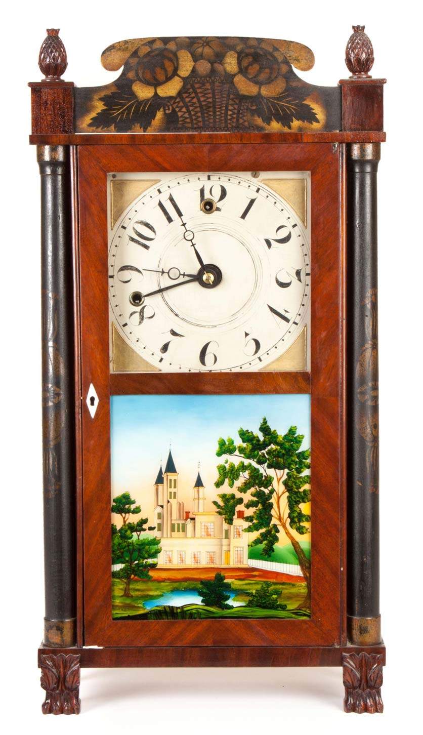 Miniature Silas Hoadley, Plymouth, CT, Stenciled Shelf Clock | Cottone ...