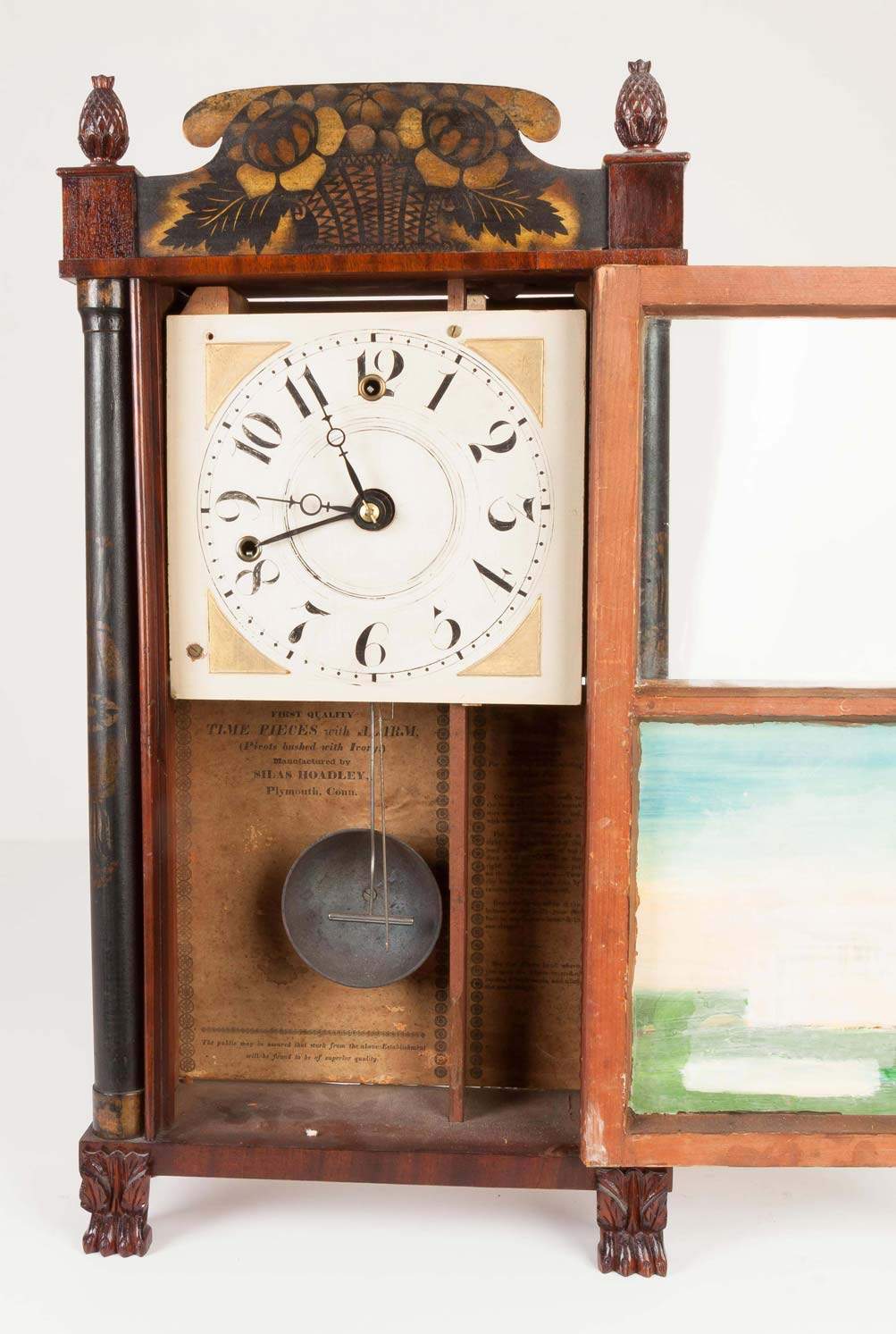 Miniature Silas Hoadley, Plymouth, CT, Stenciled Shelf Clock | Cottone ...