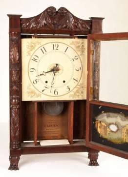 Mark Leavenworth & Co., Waterbury, CT. Carved Shelf Clock