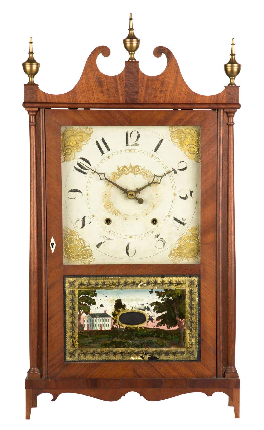 Ephraim Downes Pillar & Scroll Shelf Clock | Cottone Auctions