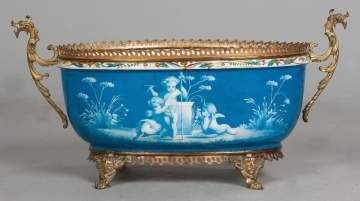Porcelain Centerpiece with Brass Mounts