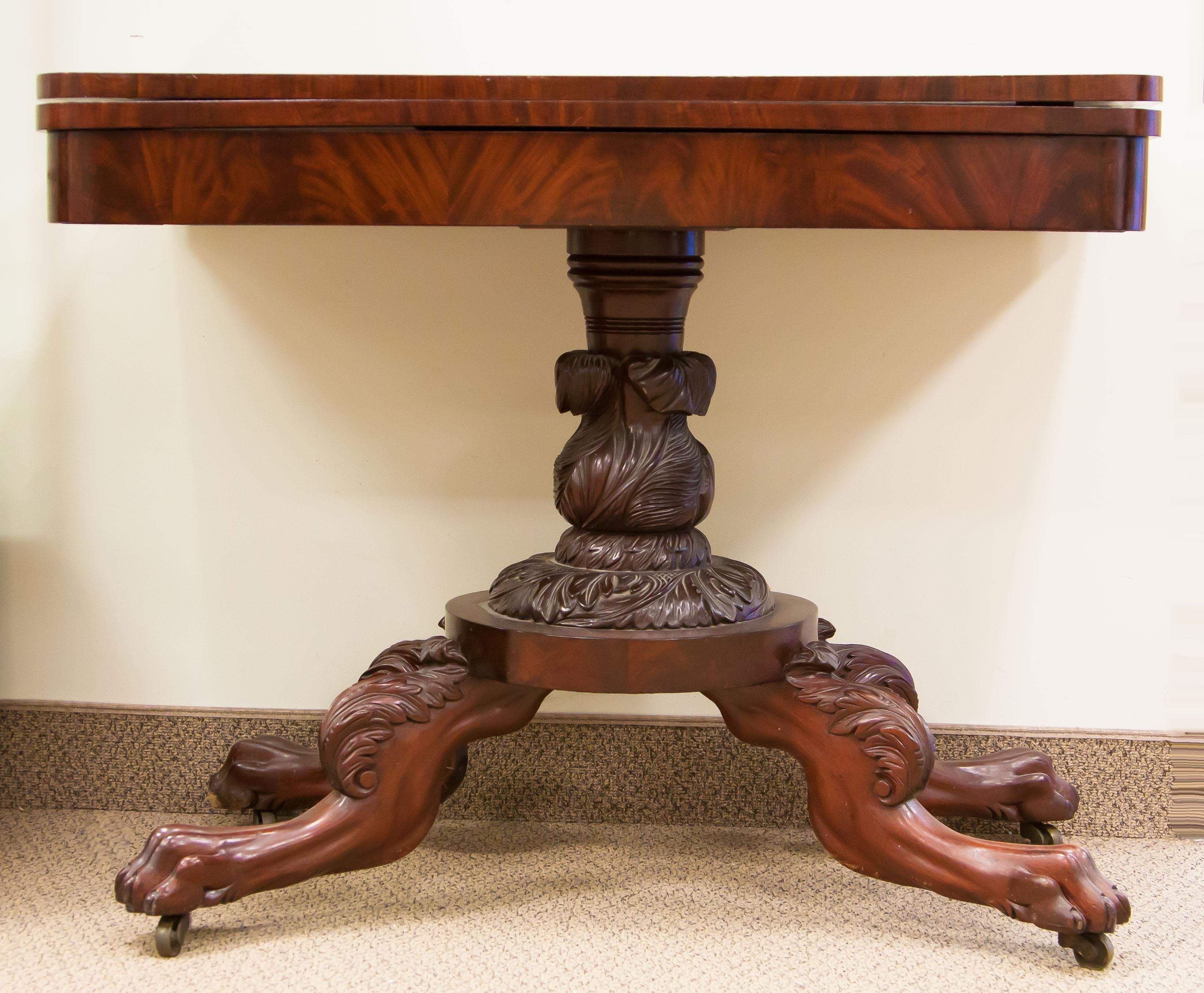 Classical Mahogany Claw Foot Card Table Cottone Auctions