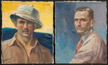 Two J.F. Mueller (American, 20th Century) Portrait  Paintings