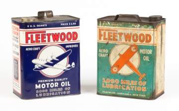 Two Vintage Fleetwood Aerocraft Motor Oil Can