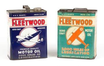 Two Vintage Fleetwood Aerocraft Motor Oil Can