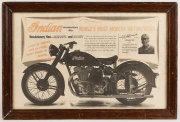 Vintage Indian Motorcycle Lithograph