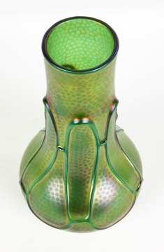 Austrian Iridescent Green Vase