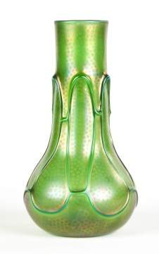 Austrian Iridescent Green Vase