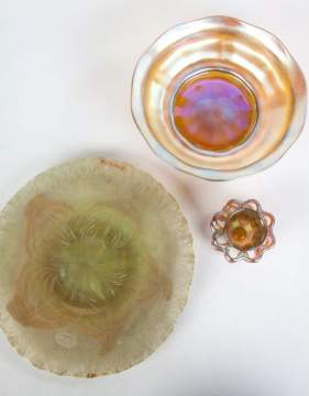 Tiffany Bowl Favirle, Frog and Platter