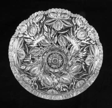 American Brilliant Period Cut Glass Punch Bowl