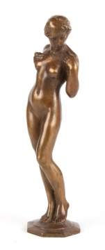 Karl Gruppe (American 1892-1982) Bronze Female   Nude Sculpture