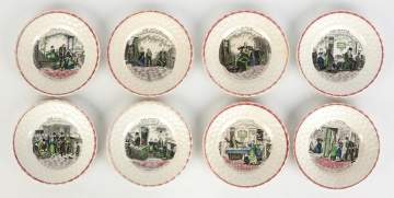 Group of Eight Staffordshire Plates