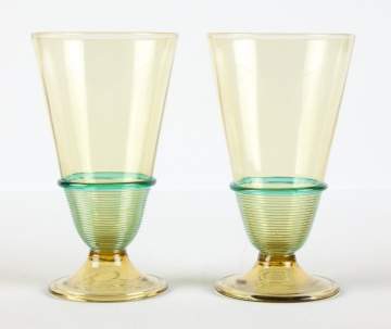 Pair of Steuben Lemonade Glasses
