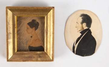Two Early 19th Century Watercolor Portraits