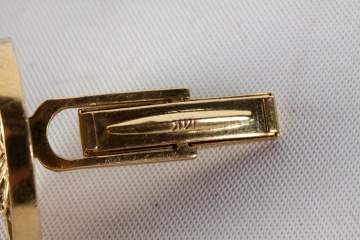 Vintage 14k Gold & Diamond Cuff Links with Greek Gods