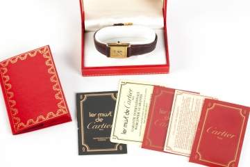 Vintage Cartier Tank 925 Argent Gold Plated Ladies Watch