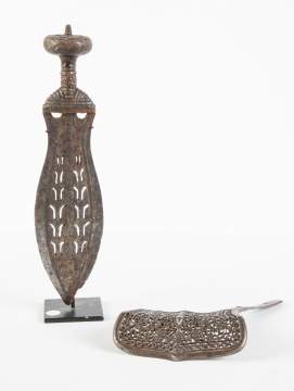 African Dagger and Breast Plate, Possibly Kuba
