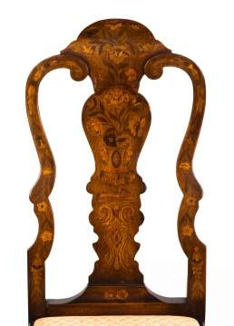 Two Dutch Queen Anne Marquetry Chairs