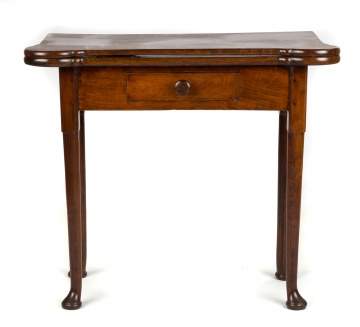 Queen Ann Walnut Porringer Game Table