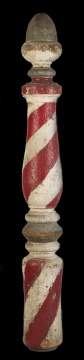 19th Century Carved & Painted Barber Pole