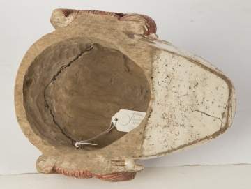 Early 20th Century Carved Wood & Painted Clown Mask