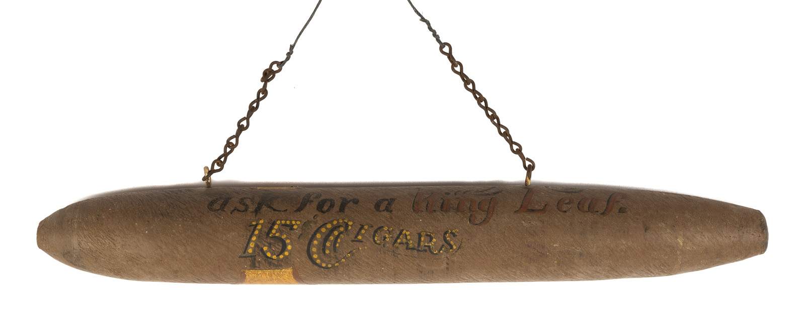 Carved & Painted Wood King Leaf Cigars Trade Sign Cottone Auctions