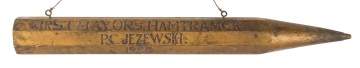 Carved and Gilt Wood Pencil Political Sign, First Mayor of Hamtramck, MI