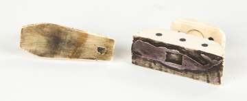 19th Century Carved Whale Bone Whaling Ledger Stamps