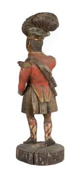 Carved and Polychrome Painted Wooden Tobacconist Countertop Trade Figure