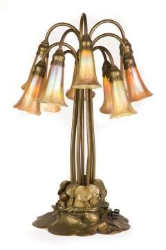 Tiffany Studios, New York, 'Ten-Light Lily' Table Lamp