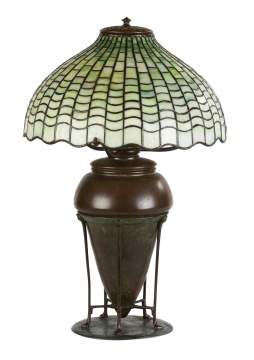 Tiffany Studios, New York, Geometric Table Lamp