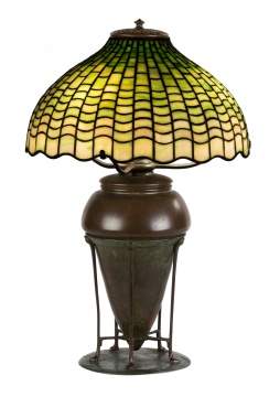 Tiffany Studios, New York, Geometric Table Lamp