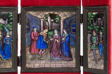 Early Enamel on Copper Triptych