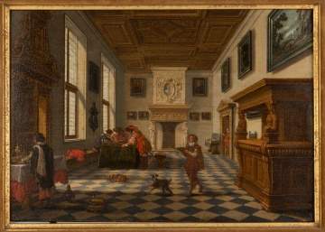 Bartholomeus van Bassen (Dutch, 1590–1652) Interior Court Scene