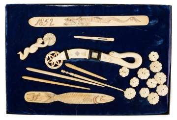 Group of 19th Century Scrimshaw Items