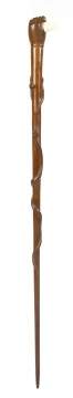 Carved Wood & Whales Tooth Cane