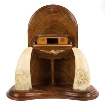 19th Century Scrimshaw & Custom Wood Watch Hutch
