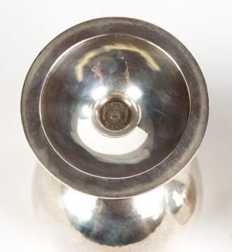 Pair Georg Jensen Hand Hammed Silver Goblets
