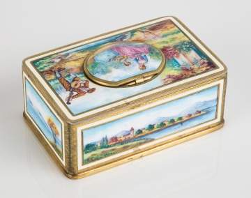 A Fine German Enameled Singing Bird Box