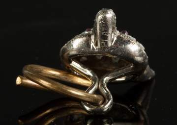 14K Gold & Diamond 'Fox' Cuff Links & Studs