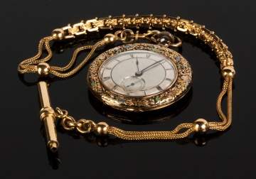 Gold & Enameled Pocket Watch
