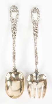 Tiffany & Co. Sterling 'Chrysanthemum' Salad Set