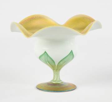Tiffany Studios, New York, Favrile Pulled Feather Vase