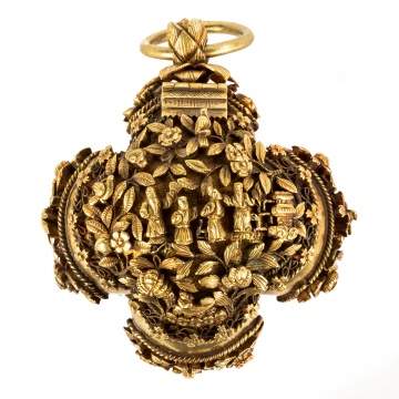 14K Gold Chinese Covered Box
