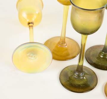 L.C.T. Tiffany Favrile Iridescent Cordials