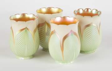 Steuben Pulled Feather Decorated Shades