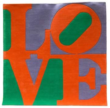 Robert Indiana (American, 1928-2018) "Choosen  Love" Wool Rug